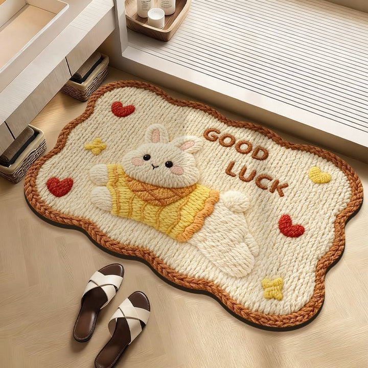 Cute Bunny-Themed Bath Mat