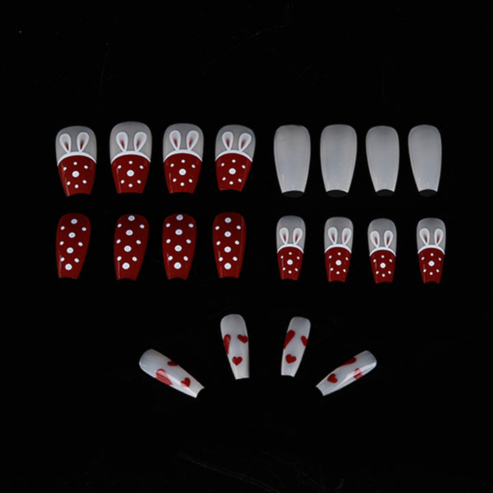 Playful Bunny-Themed Press-On Nail Art Kalsten