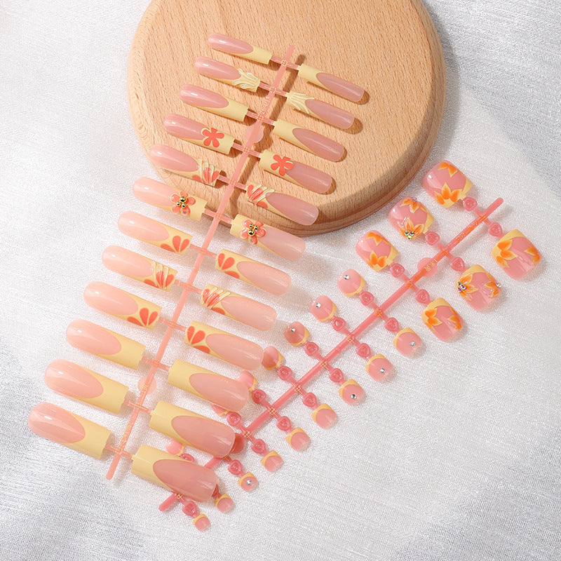 French-Inspired Floral Press-On Nail Set Kalsten