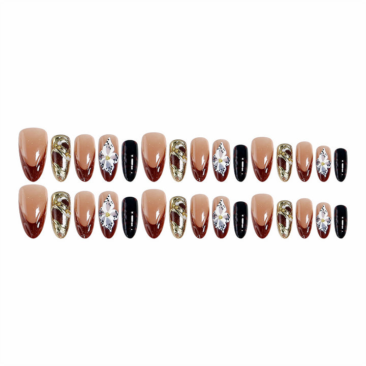 Exquisite artificial nails with 3D flower decoration Kalsten