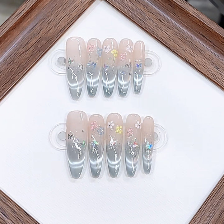 Artistic Floral Design Press-On Nail Set Kalsten