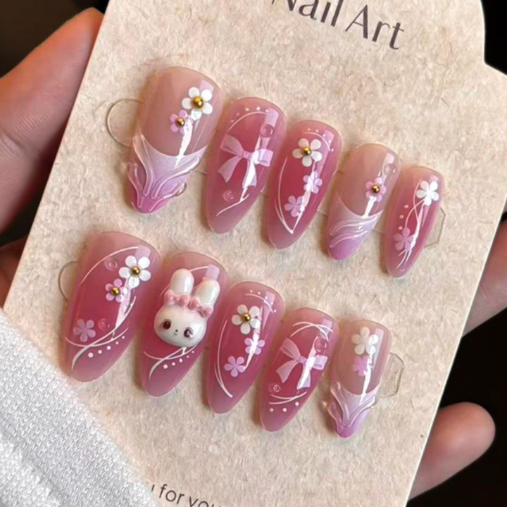Artistic Playful Bunny Press-On Nail Set Kalsten