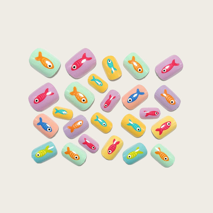 Creative artificial nails with playful fish design Kalsten