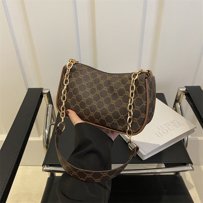 Designer Chain-Detail Handbag