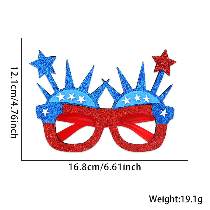Unisex nan party glasses with USA glitter attachment and round frame Kalsten