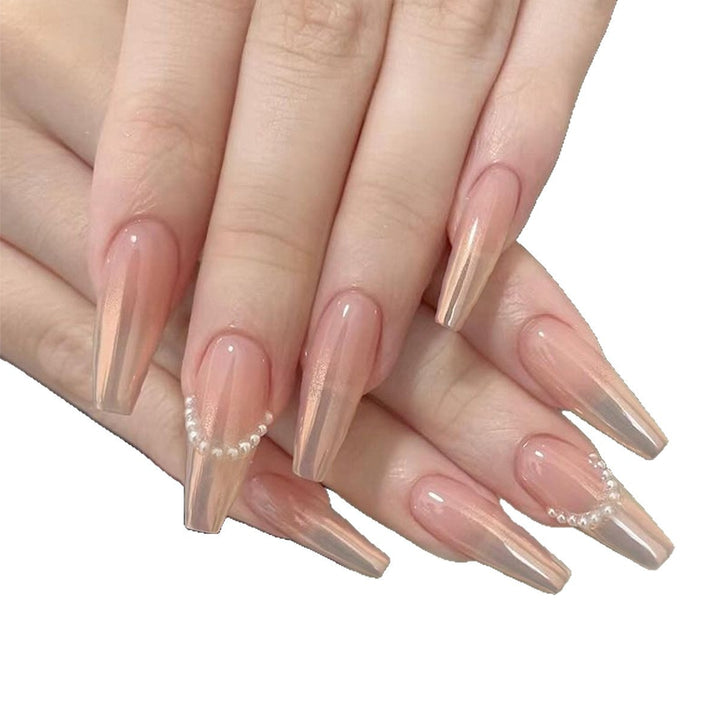 Elegant artificial nails with pearl decorations Kalsten