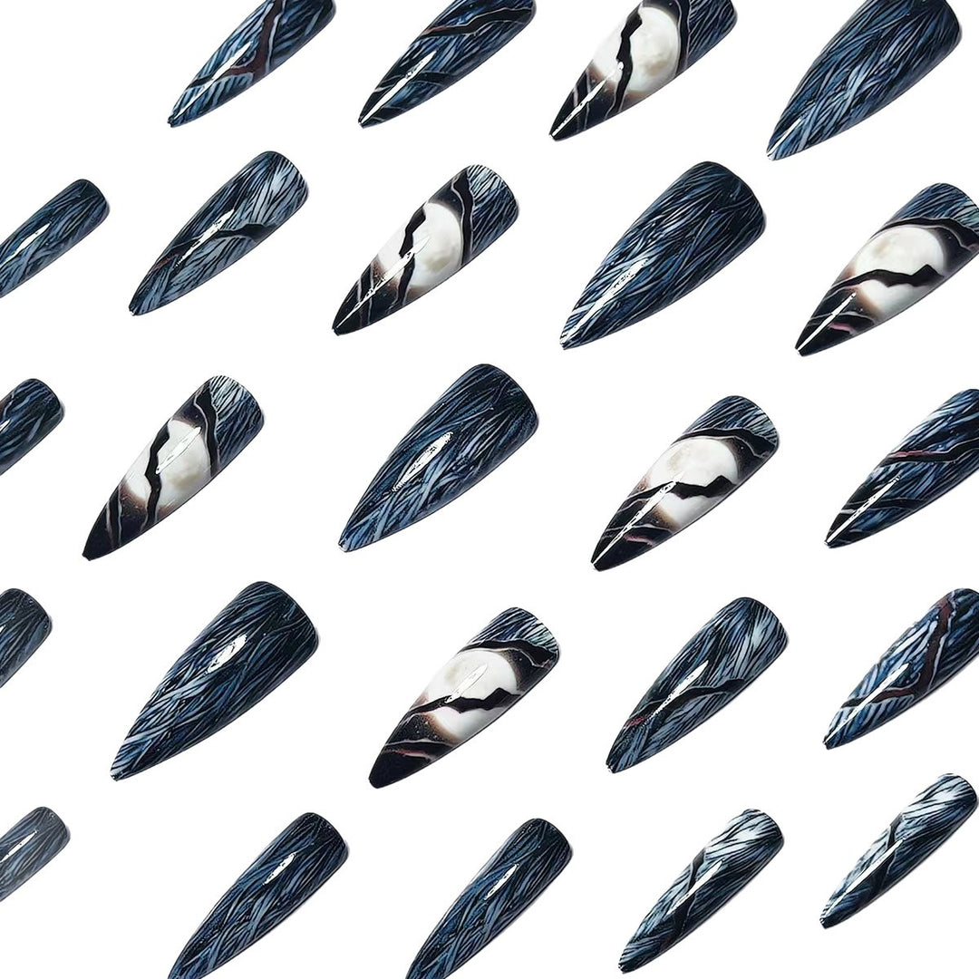 Artificial Nails in Futuristic Moon Design Kalsten