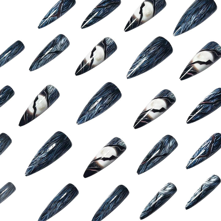 Artificial Nails in Futuristic Moon Design Kalsten