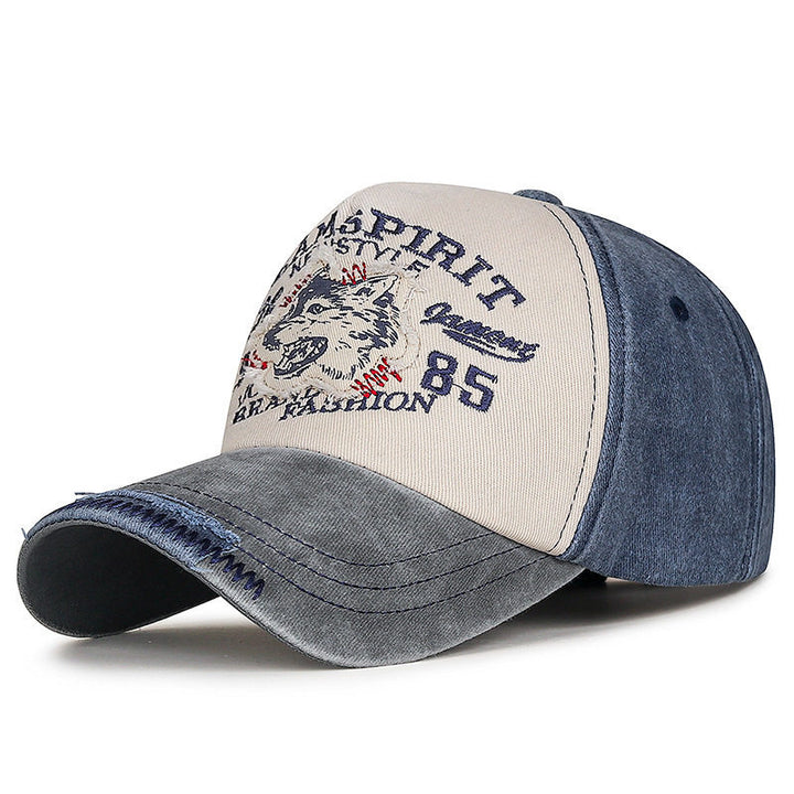 Men's Vintage-Inspired Wolf Graphic Baseball Cap Kalsten