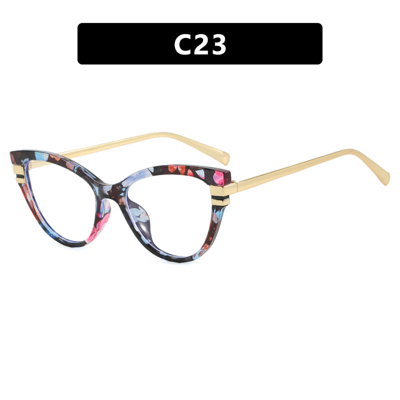 Ladies Cat-Eye Sunglasses with Elegant Plastic Frame and Golden Accents Kalsten