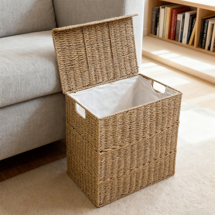 High-quality laundry basket with lid and handles Kalsten