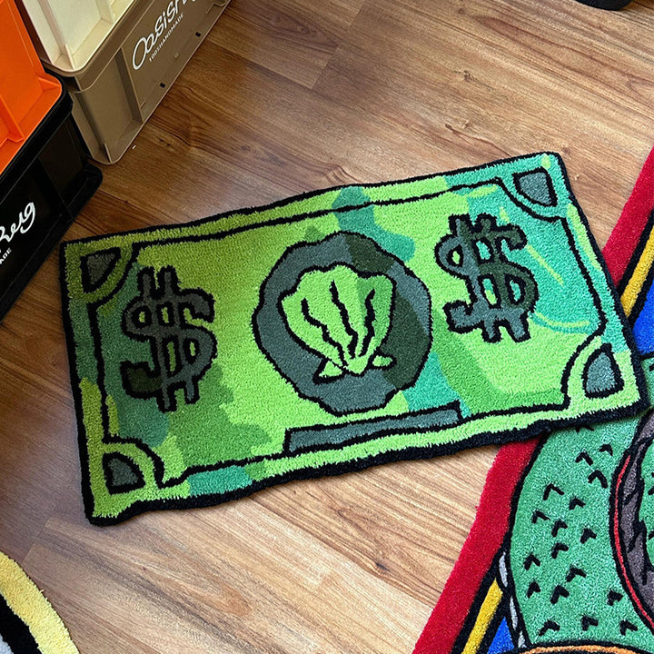 Money-Themed Plush Floor Mat