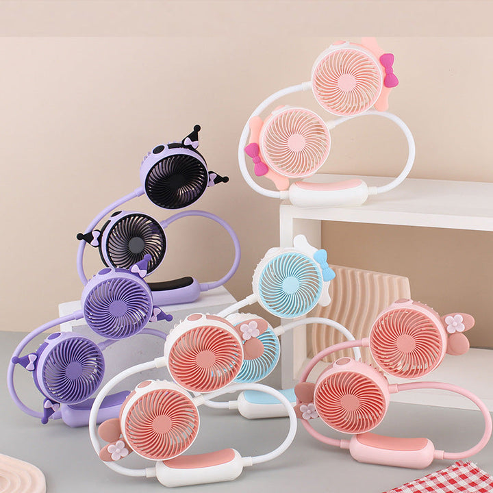 Ladies Portable Neck Fan with Dual Fan Kalsten