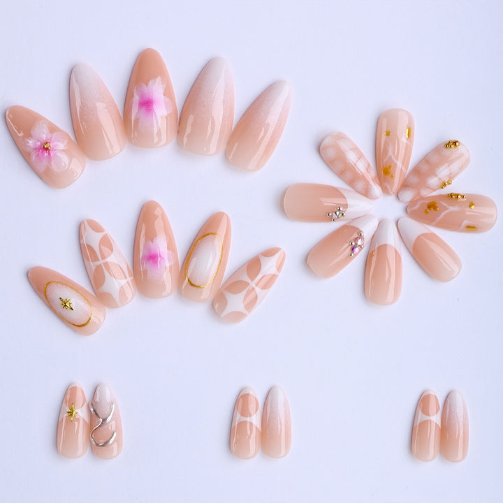 Artificial nails with luxurious 3D decorations and creative designs Kalsten