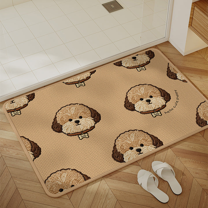 Cute Cartoon Cat-Themed Decorative Bath Mat Kalsten