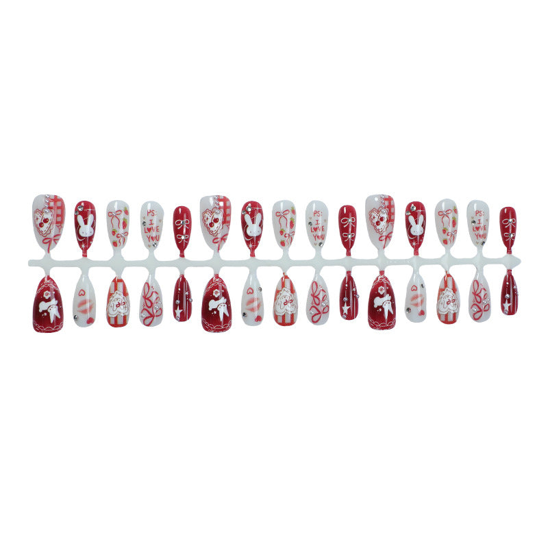 Romantic Themed Press-On Nail Art Set Kalsten