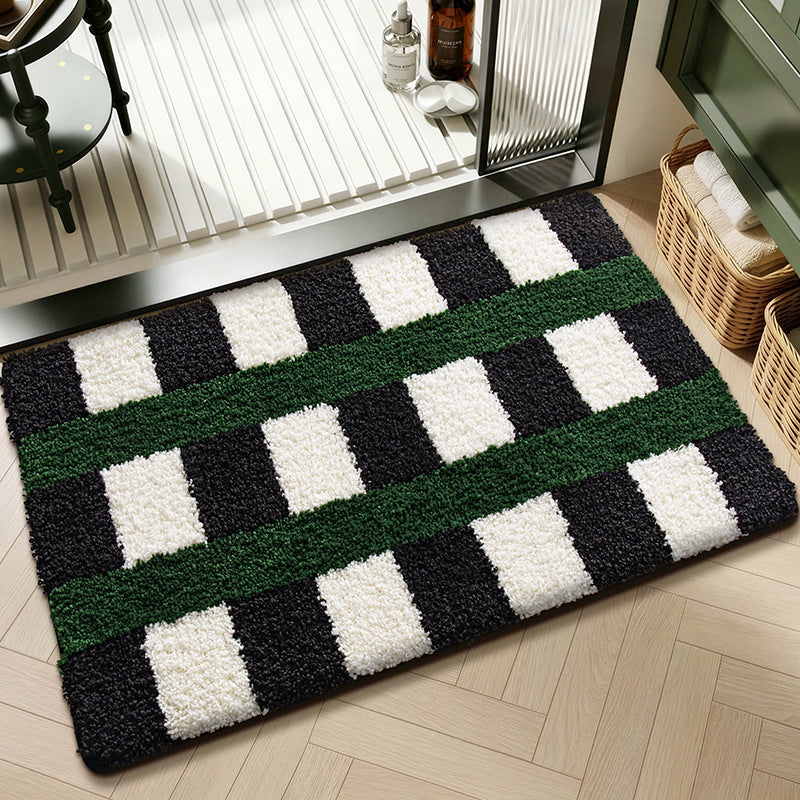 Plush Textured Zigzag Bath Mat Kalsten