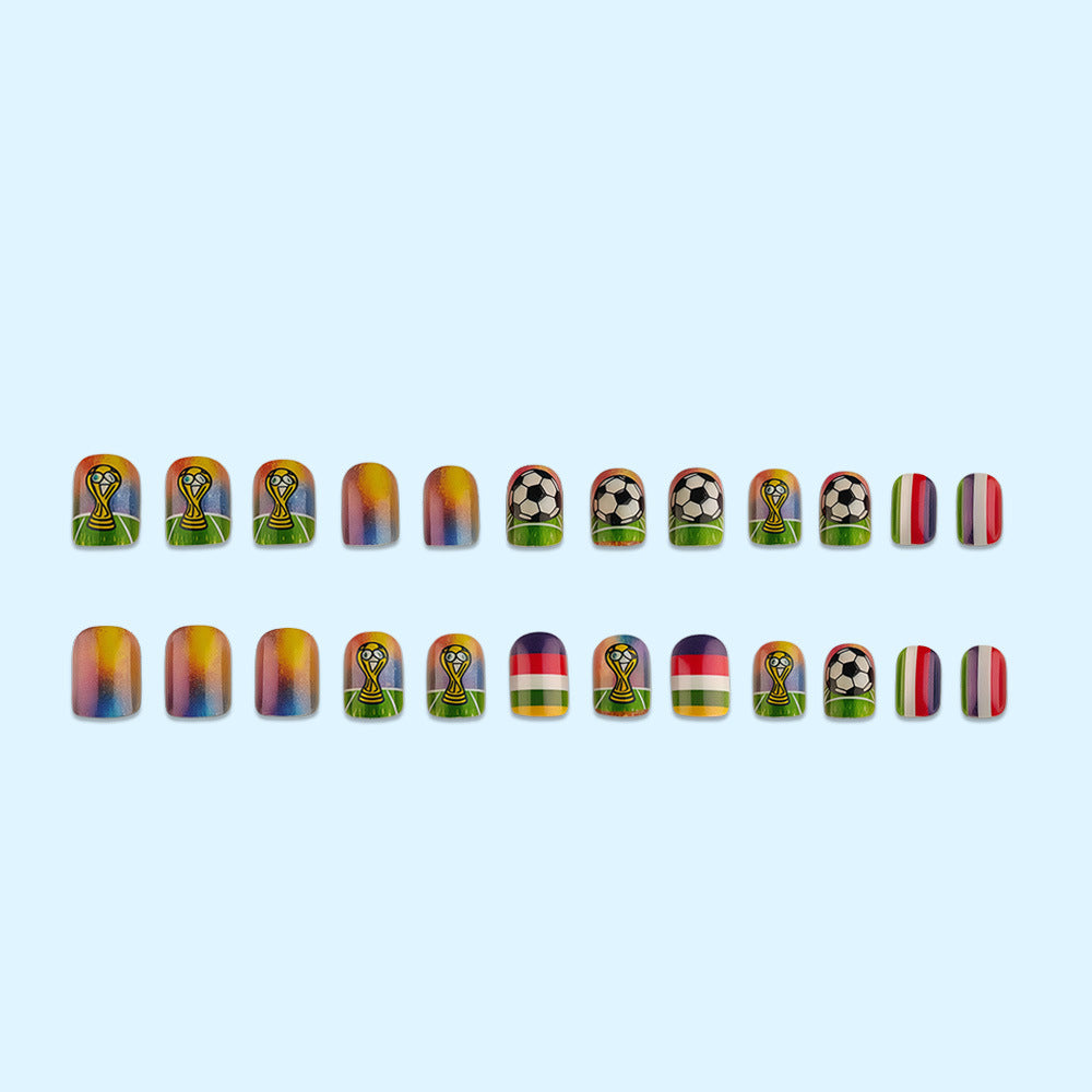 Creative nail art design with football motifs Kalsten