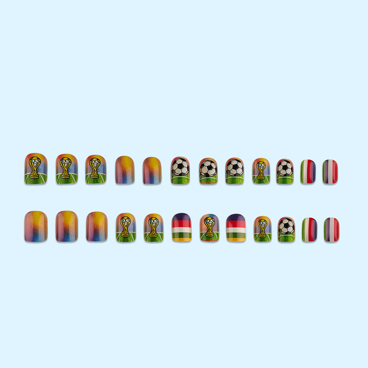 Creative nail art design with football motifs Kalsten