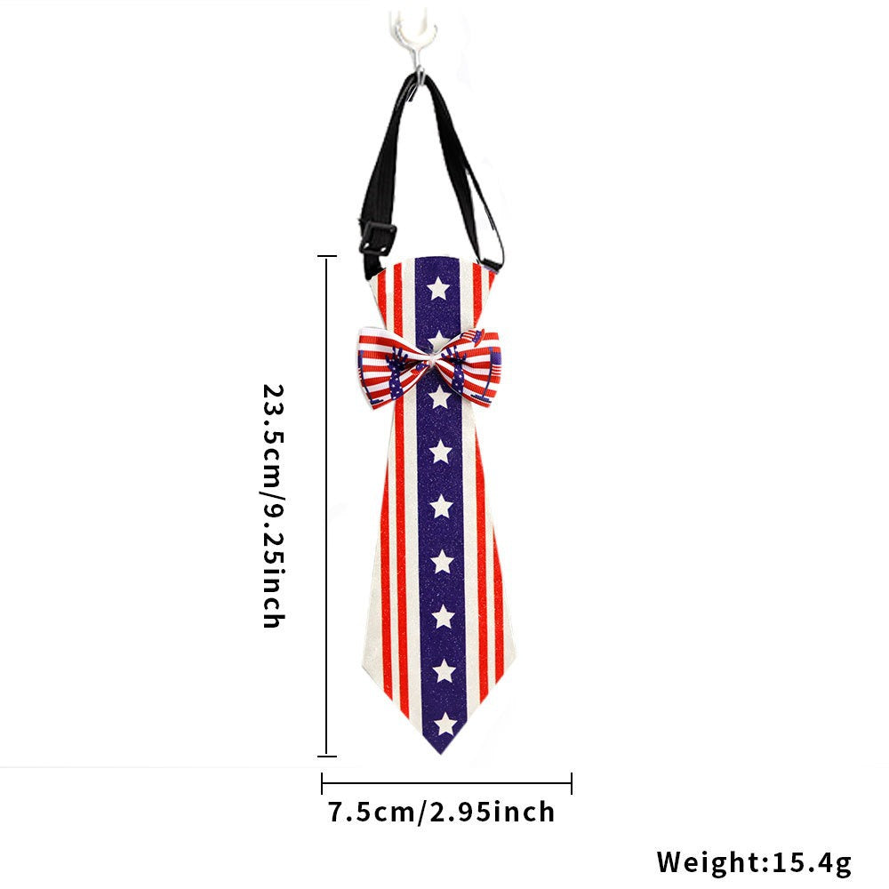 Unisex nan patriotic striped pet necktie with adjustable elastic collar Kalsten