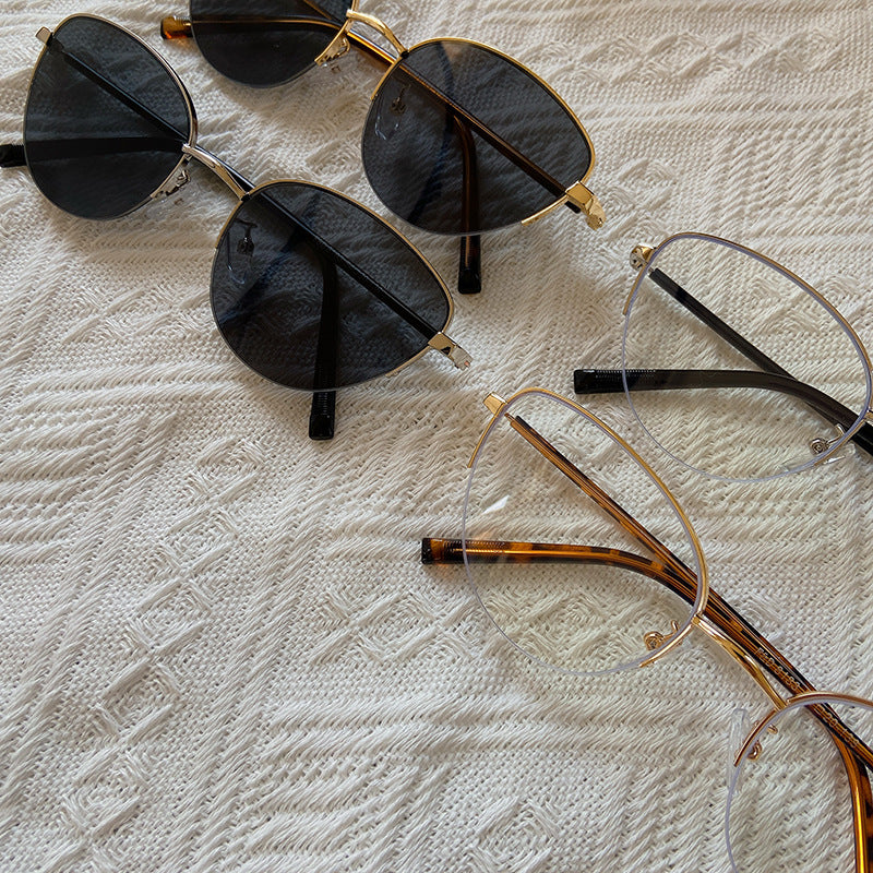 Fashionable Cat-Eye Sunglasses with Fine Metal Frame Kalsten