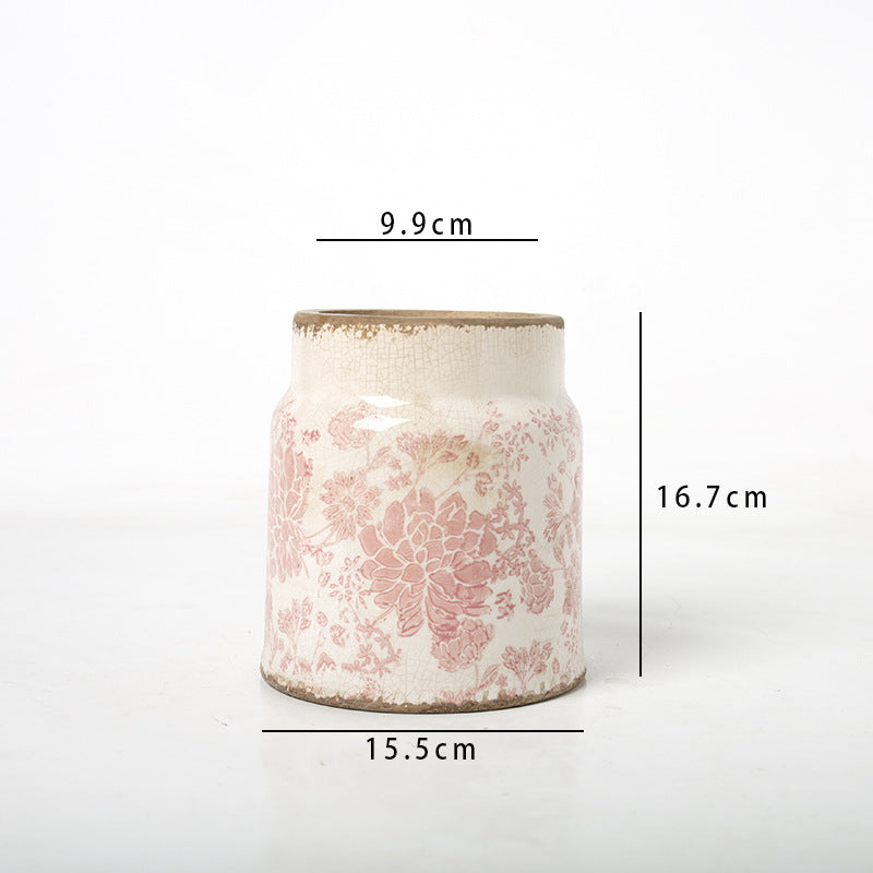 Decorative flower pot with floral decoration Kalsten