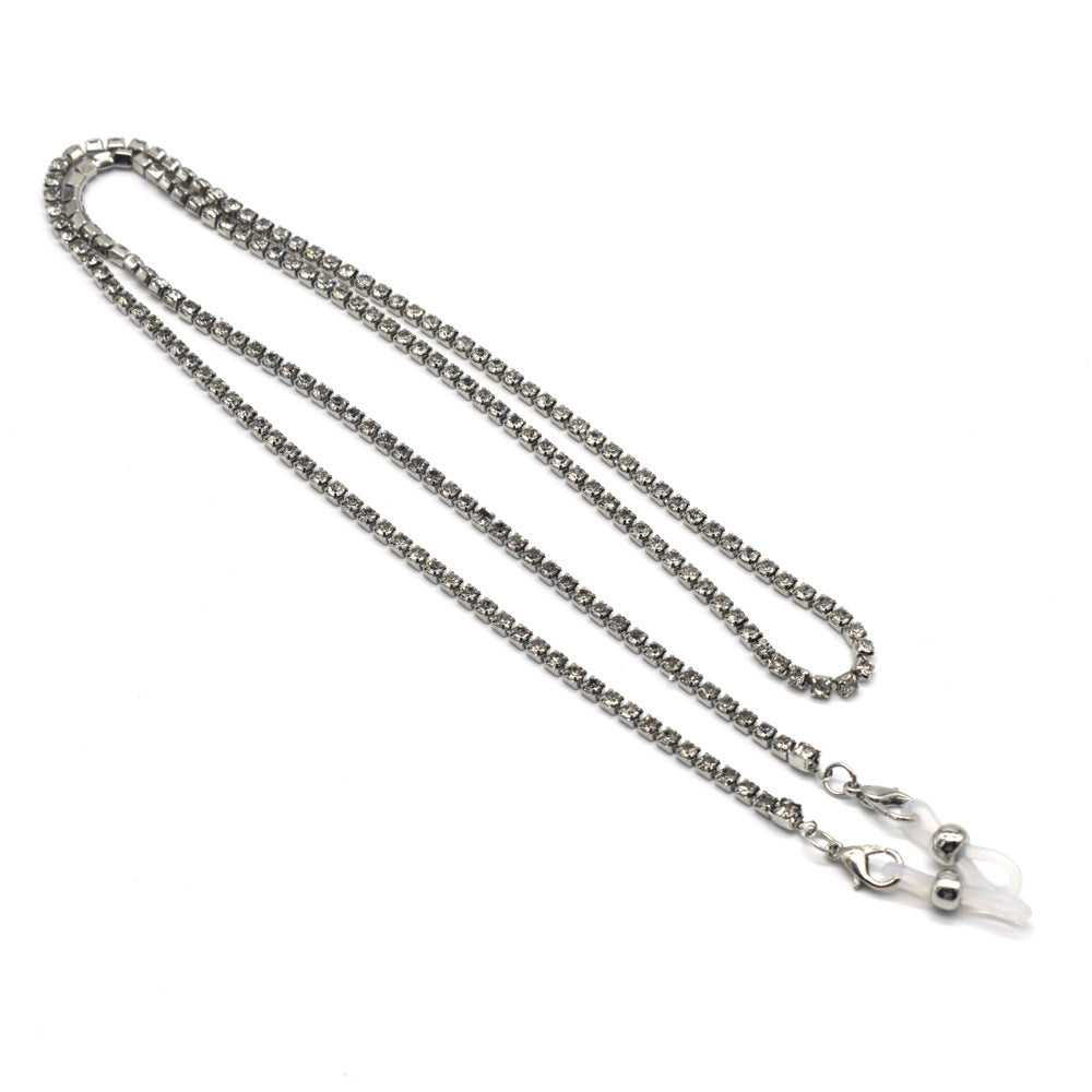 Elegant Rhinestone-Embellished Eyewear Chain Kalsten
