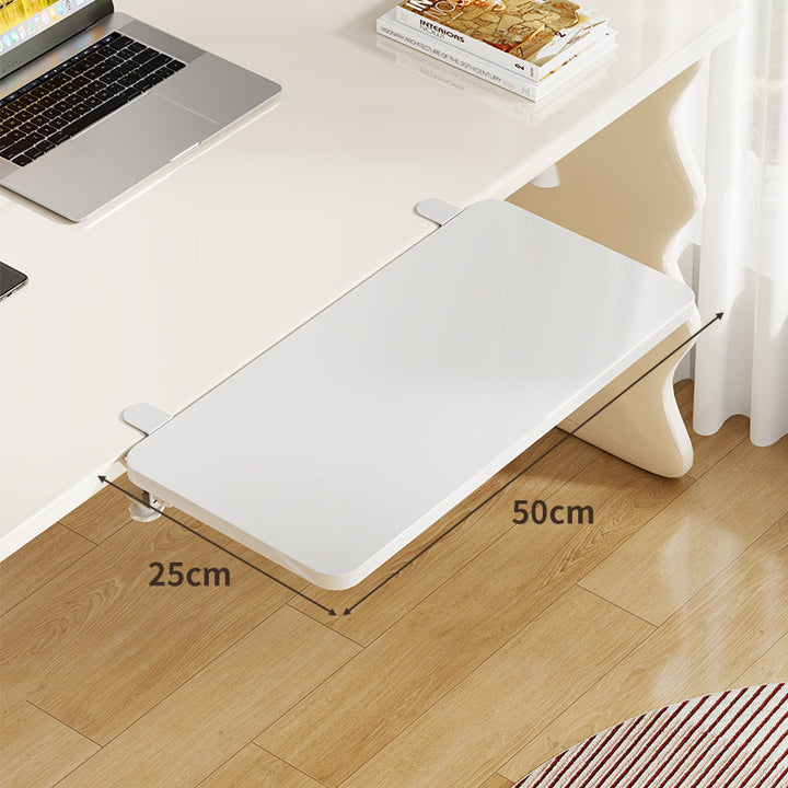Under-Desk Bamboo Slide-Out Work Surface Clamp-Mounted Keyboard & Mouse Platform