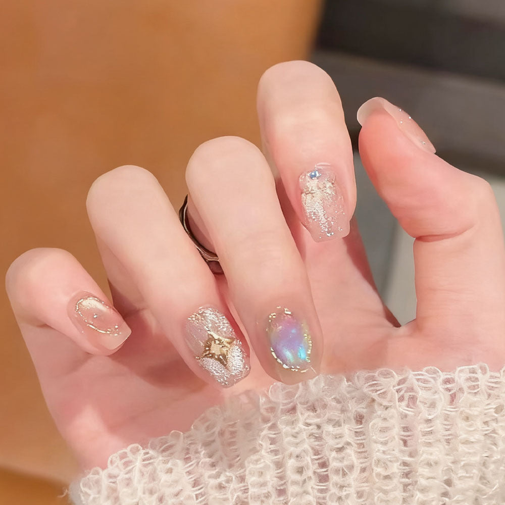 Decorative artificial nails with shimmering and glittering accents Kalsten
