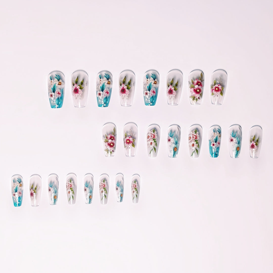 Floral Gel Nail Art Design Kalsten