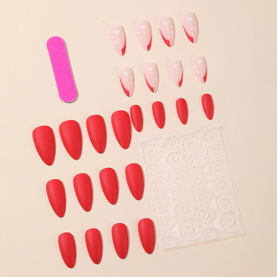 Heart-Inspired Acrylic Nail Art Design Kalsten