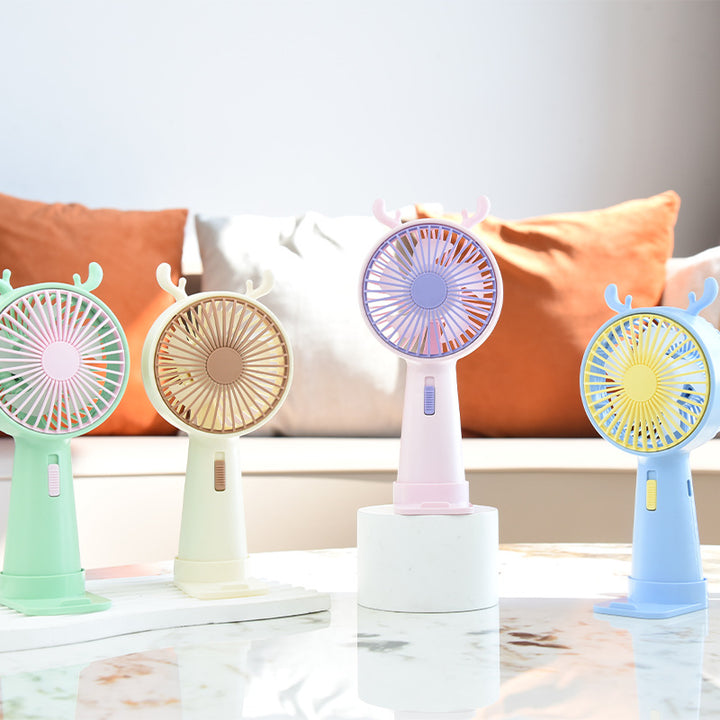 Portable Deer-Themed Handheld Cooling Fan Kalsten
