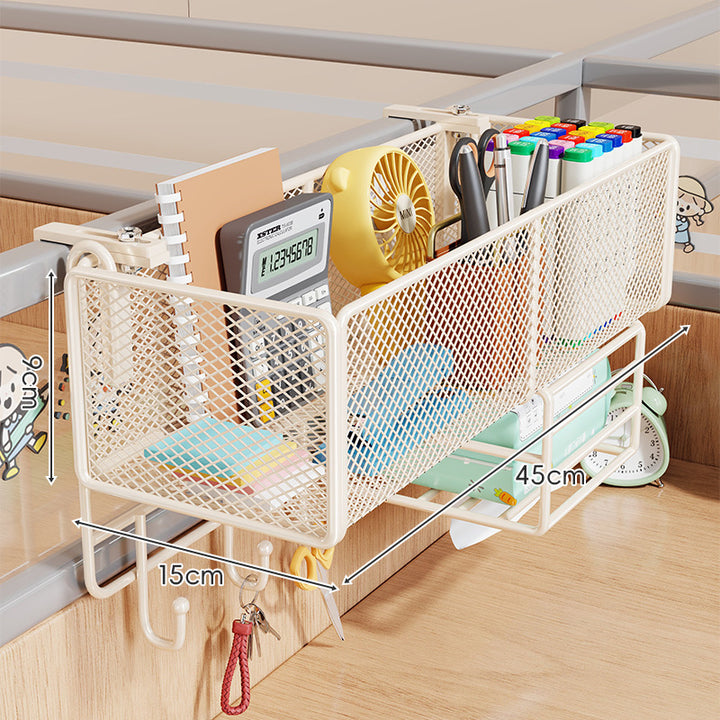 Clamp-On Cubicle Divider Hanging Mesh Desk Storage Basket