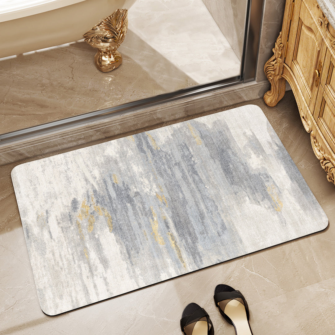 Floral Design Absorbent Bathroom Mat Kalsten
