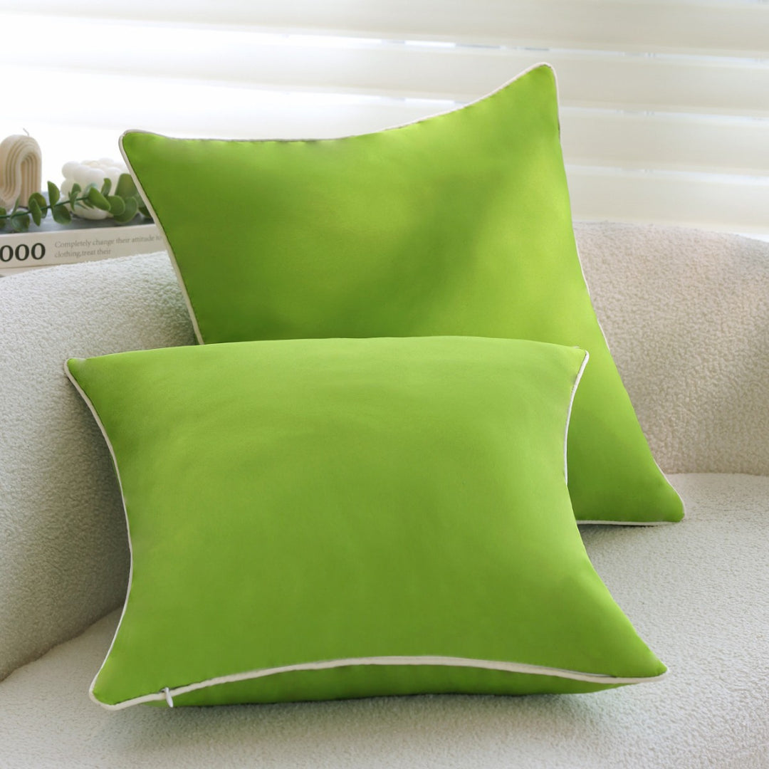 Square soft-touch cushion cover with contrasting piping and concealed zipper Kalsten