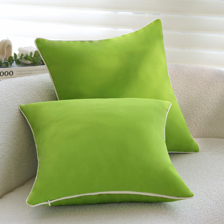 Square soft-touch cushion cover with contrasting piping and concealed zipper Kalsten