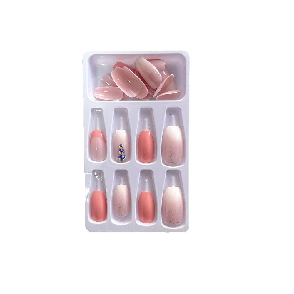 Elegant artificial nails with glitter accents and gradient Kalsten