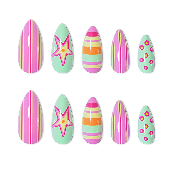 Thematic Artistic Press-On Nail Enhancements Kalsten