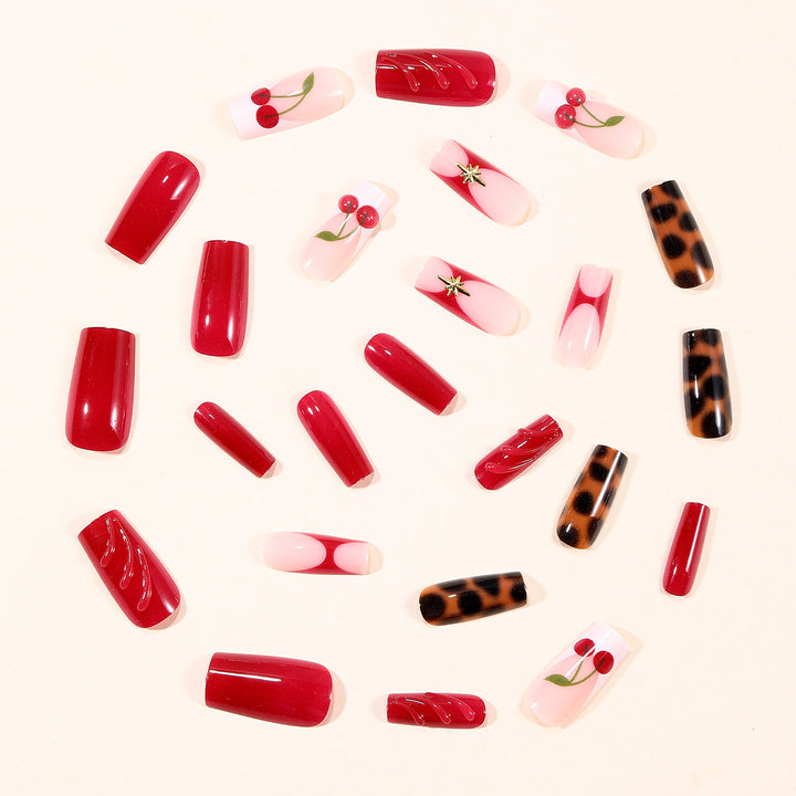 Artistic Cherry Nail Extensions Kalsten