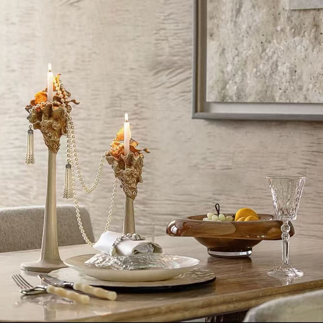 Decorative Shell-Inspired Candle Holder