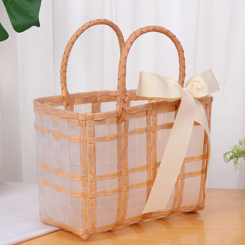 Stylish and spacious basket bag with bow accent Kalsten