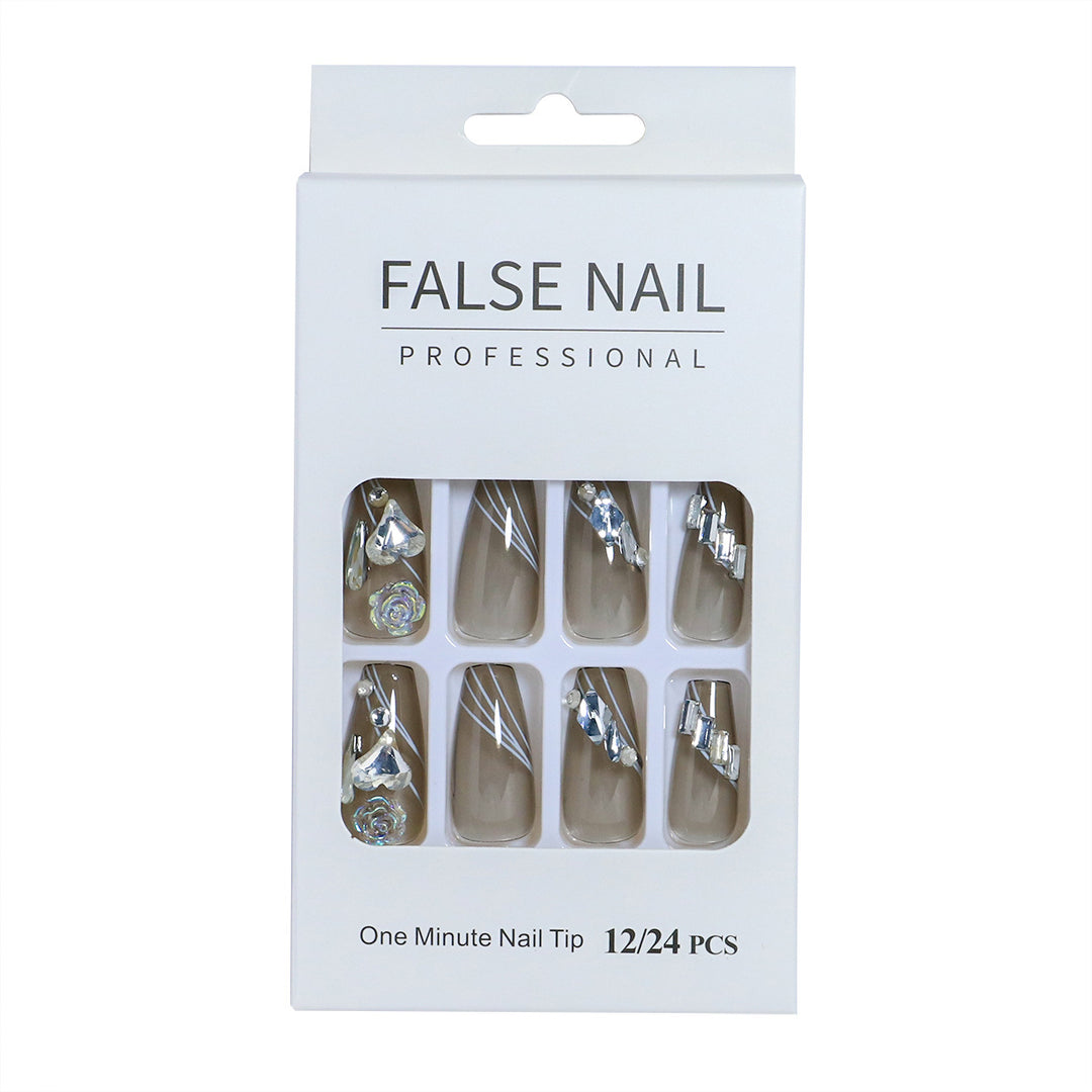Decorative Press-On Nail Set with 3D Accents Kalsten