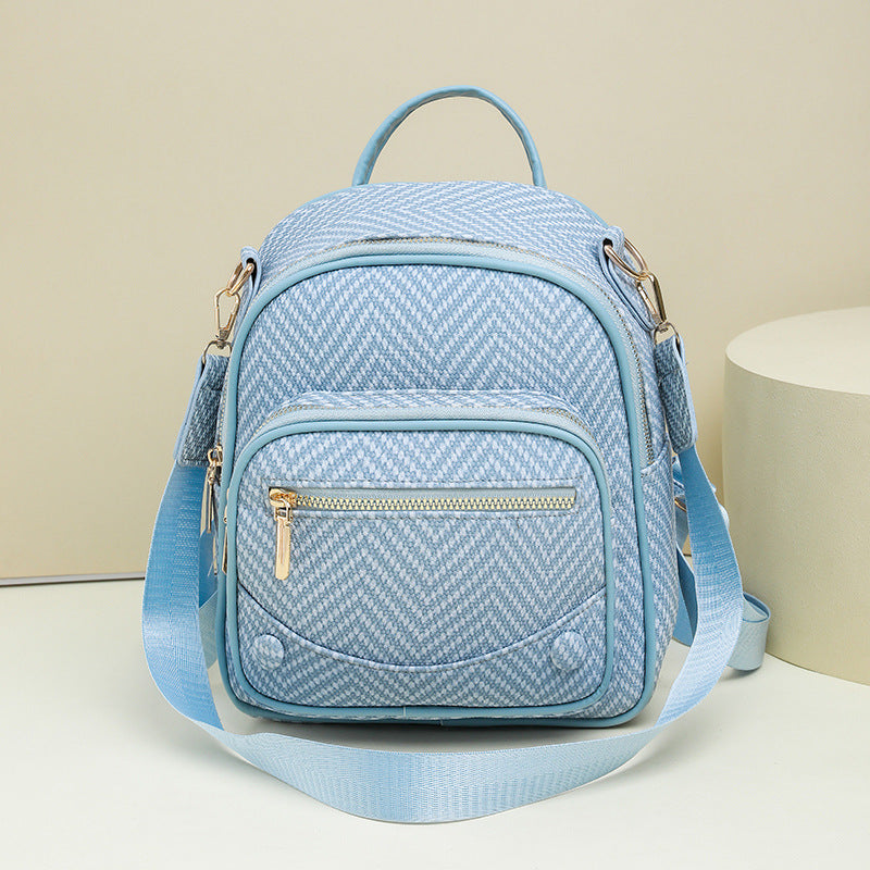 Multi-Functional Herringbone Pattern Backpack Kalsten