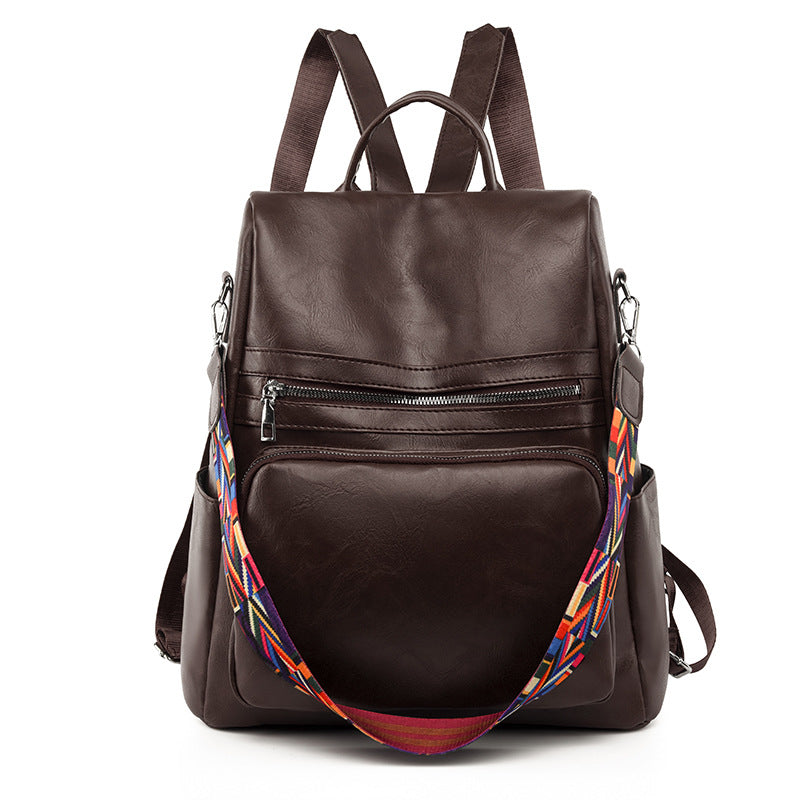 Stylish Versatile Leather Backpack