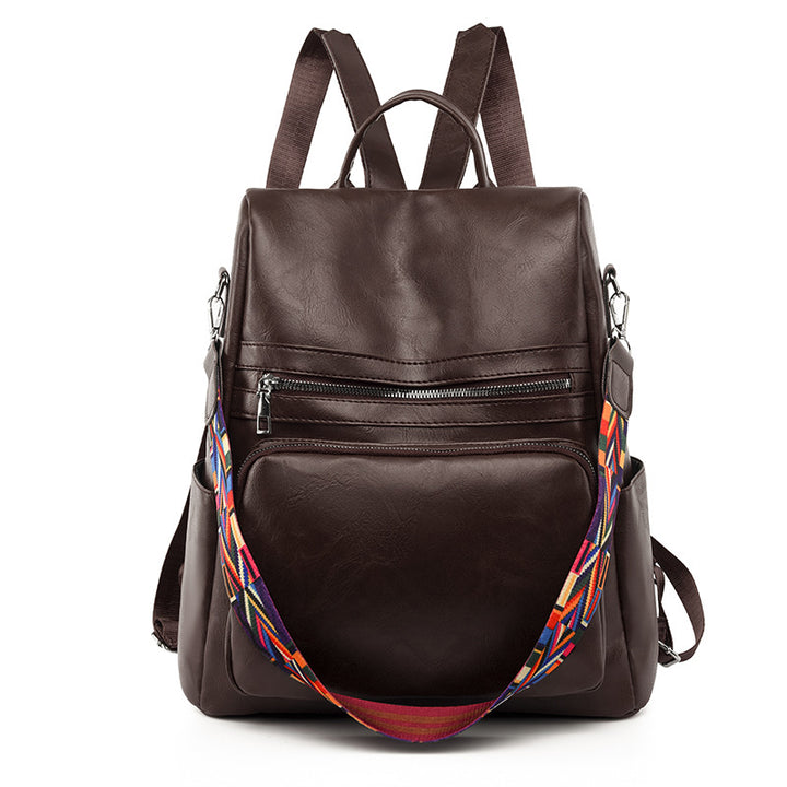 Stylish Versatile Leather Backpack
