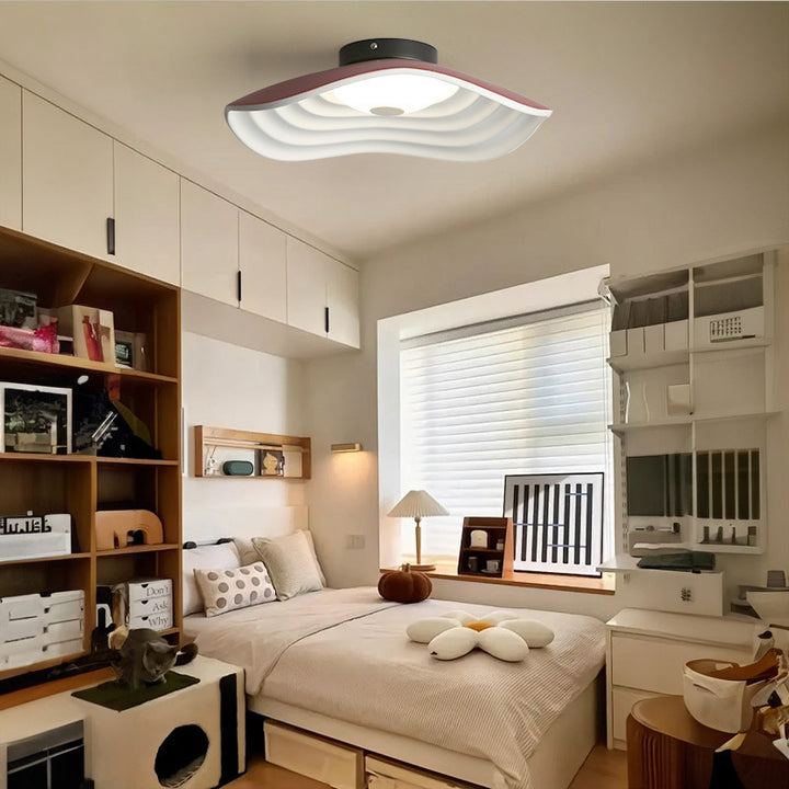Modern Wave-Structured Ceiling Light