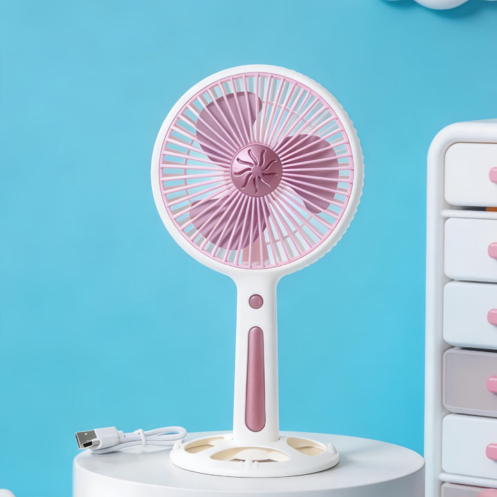 Women's Portable Mini Fan with USB Charging Function and Ergonomic Handle Kalsten