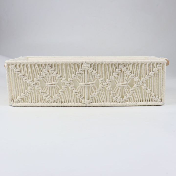 Storage basket with macrame pattern Kalsten