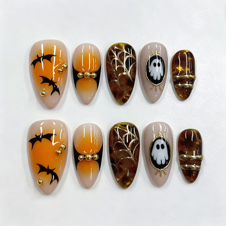 Festive Halloween-Themed Press-On Nail Art Set Kalsten