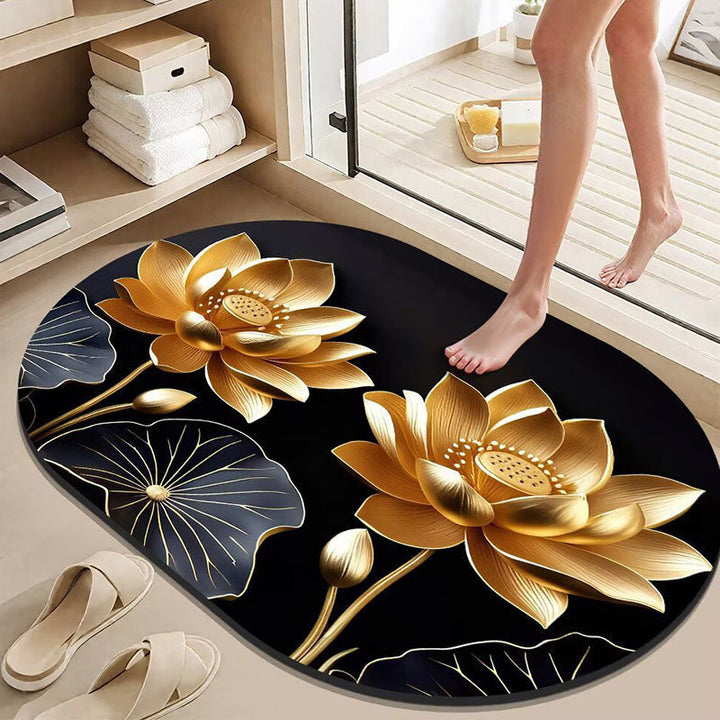 Elegant Lotus Flower Bath Mat Kalsten